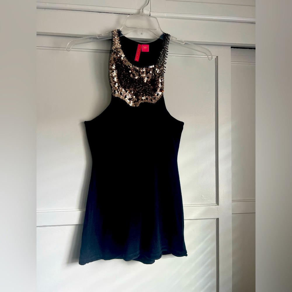 Charlotte Tarantola cashmere like beaded halter, large, stunning statement piece